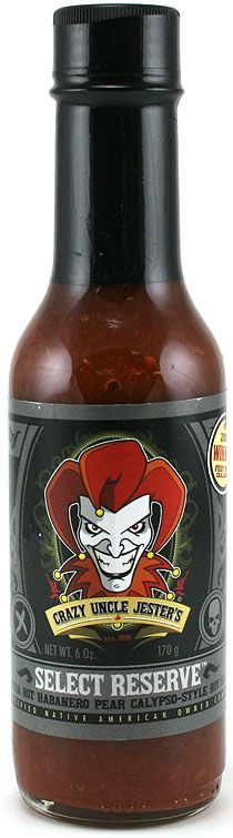 Crazy Uncle Jester’s Select Reserve XXXTRA HOT Habanero Pear Hot Sauce, 6oz.