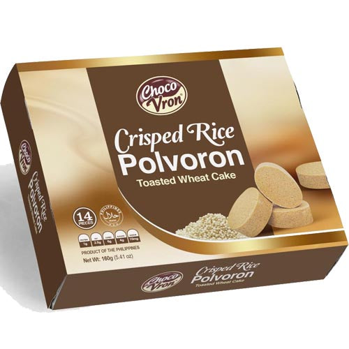 ChocoVron – Crisped Rice Polvoron – Toasted Wheat Cake – 14 Pieces – 168 G