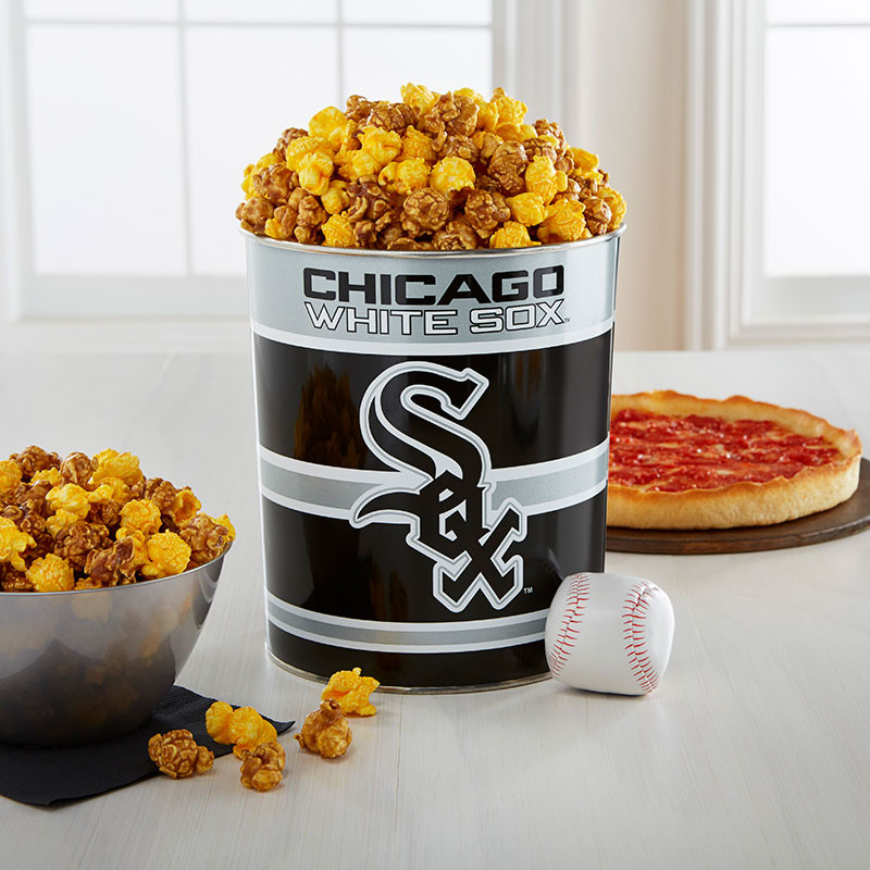 Garrett Popcorn Chicago White Sox Classic Tin & 2 Lou’s Pizzas