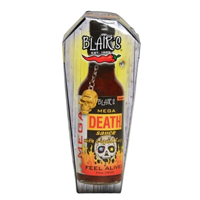 Hot Sauce Blairs Mega Death with Skull Keyring 5 oz Heat 10