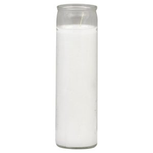 St Jude Candle Clear Glass White 1 Ea – Pack Of 12