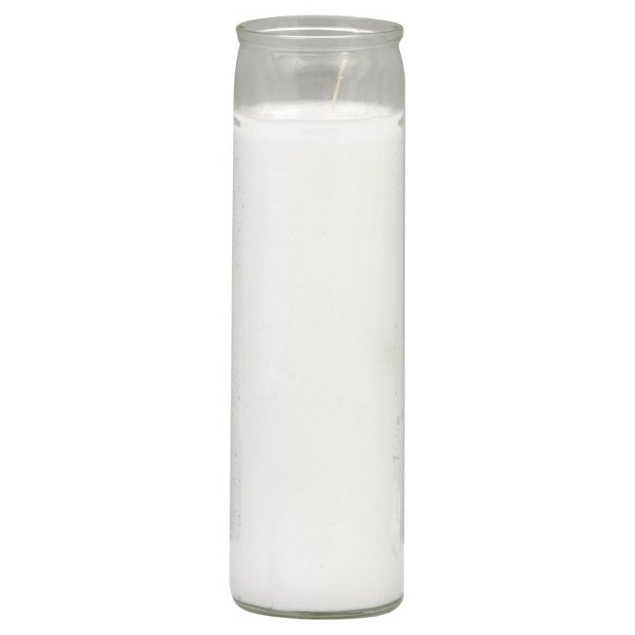 St Jude Candle Clear Glass White 1 Ea – Pack Of 12