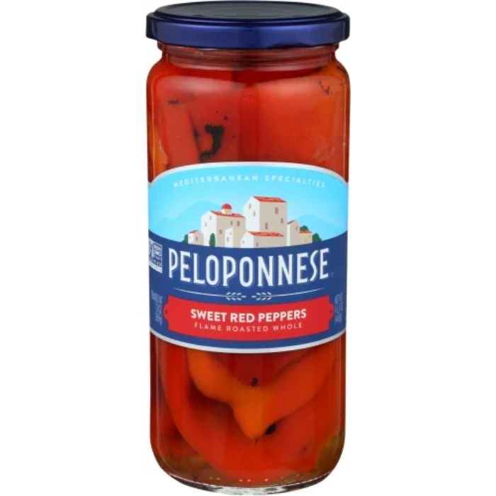 Peloponnese Roasted Sweet Florina Peppers 16.5 Oz – Pack Of 6