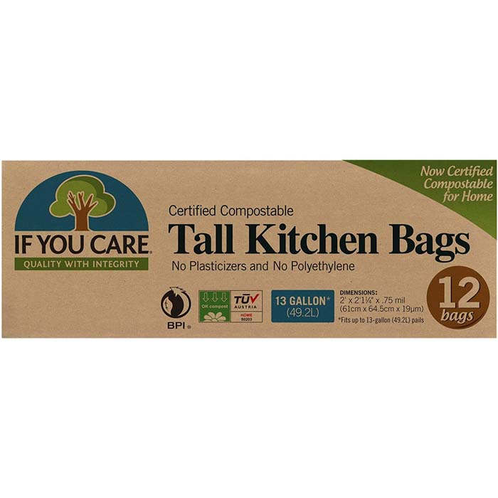 If You Care – Compostable Tall Kitchen Bags, 13 Gallons, 12 Bags