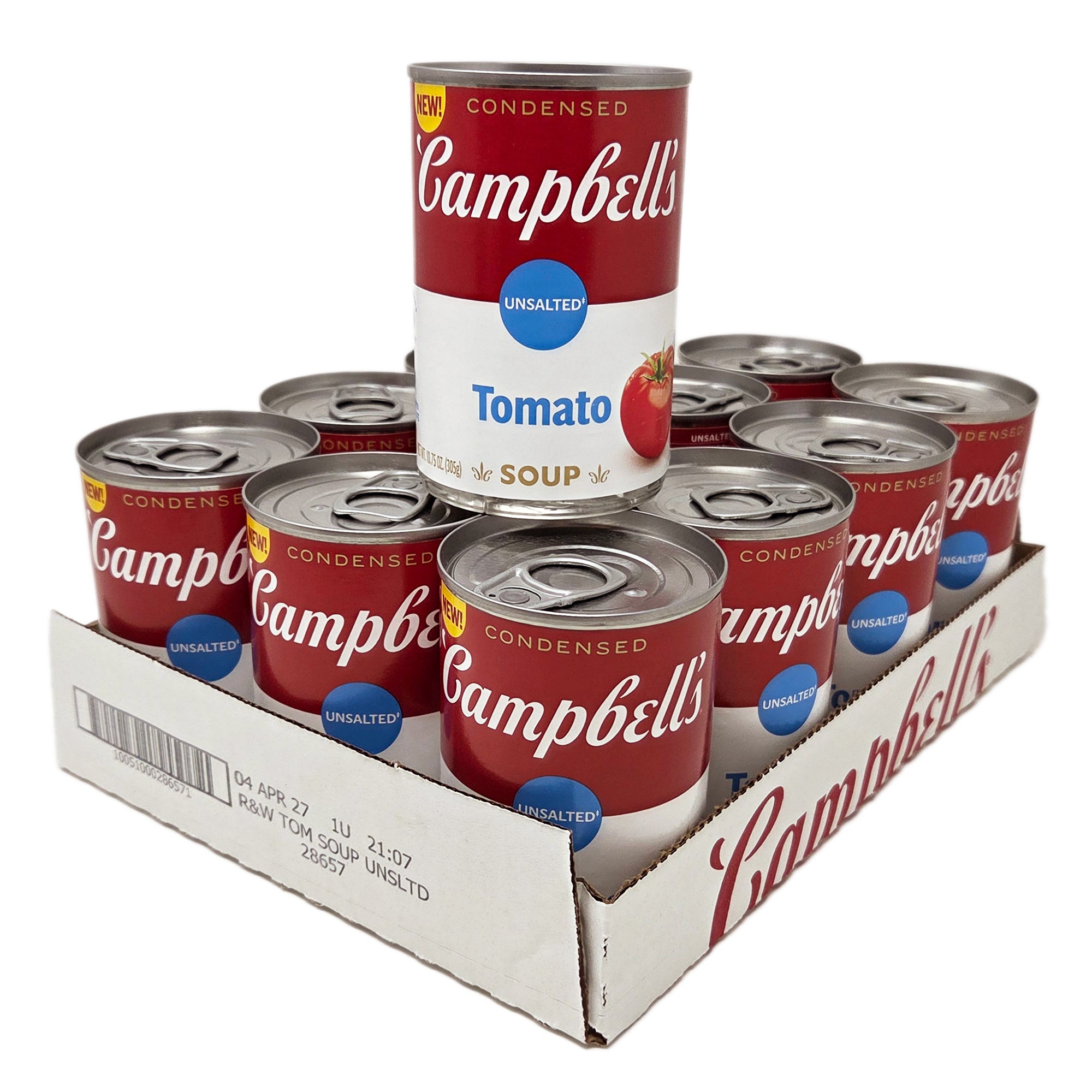 Case of 12 Campbell’s Condensed Unsalted Tomato Soup – 10.75oz.