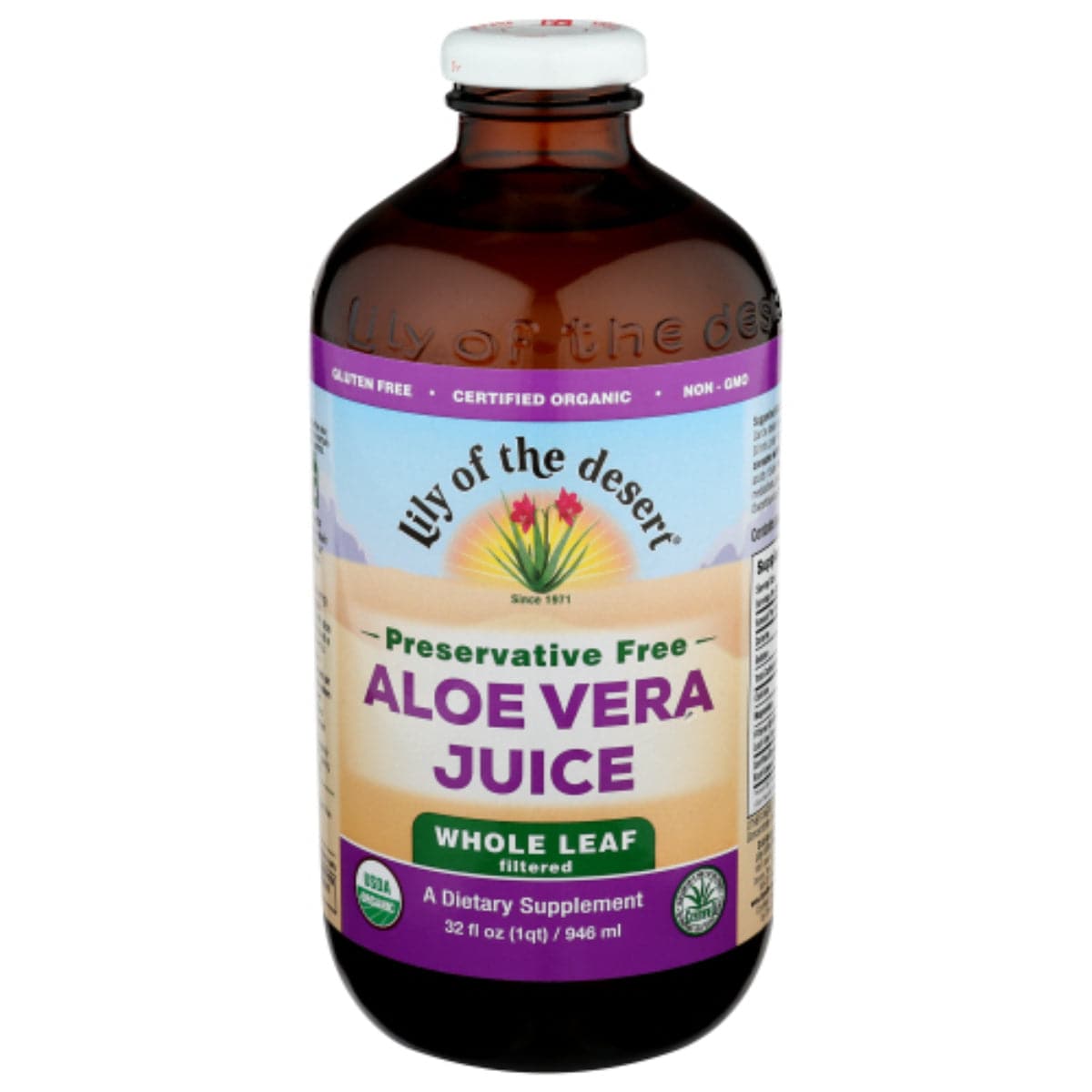 Lily Of The Desert – Organic Whole Leaf Aloe Vera Juice, 32 Oz – Pack