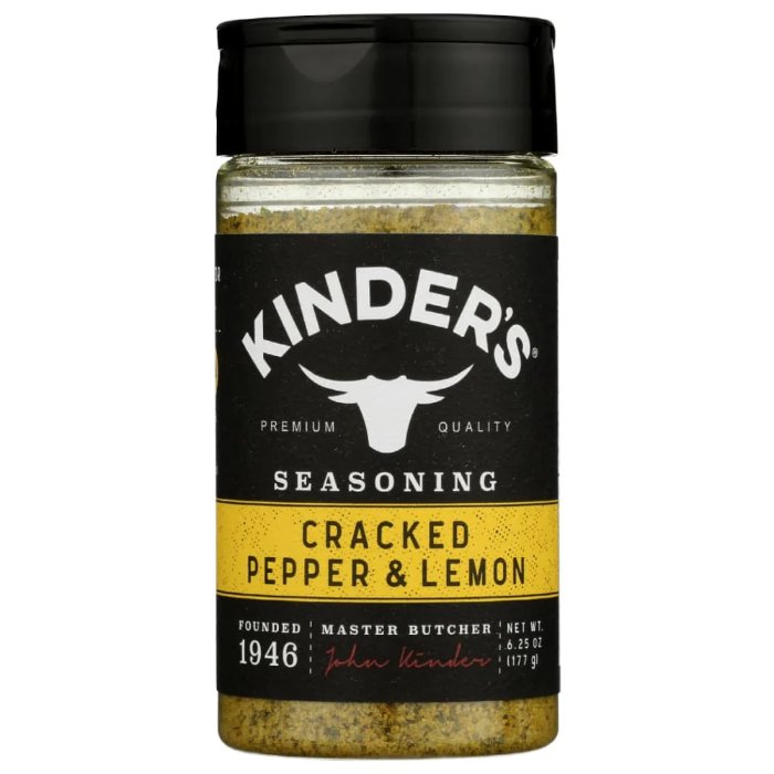 Kinder’s – Rub Cracked Pepper Lemon, 6.75 Oz – Pack Of 6