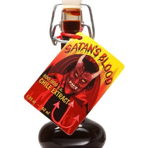 Hot Sauce Satans Blood 1.35 oz Flask 800,000 Scoville Units Heat 10+++