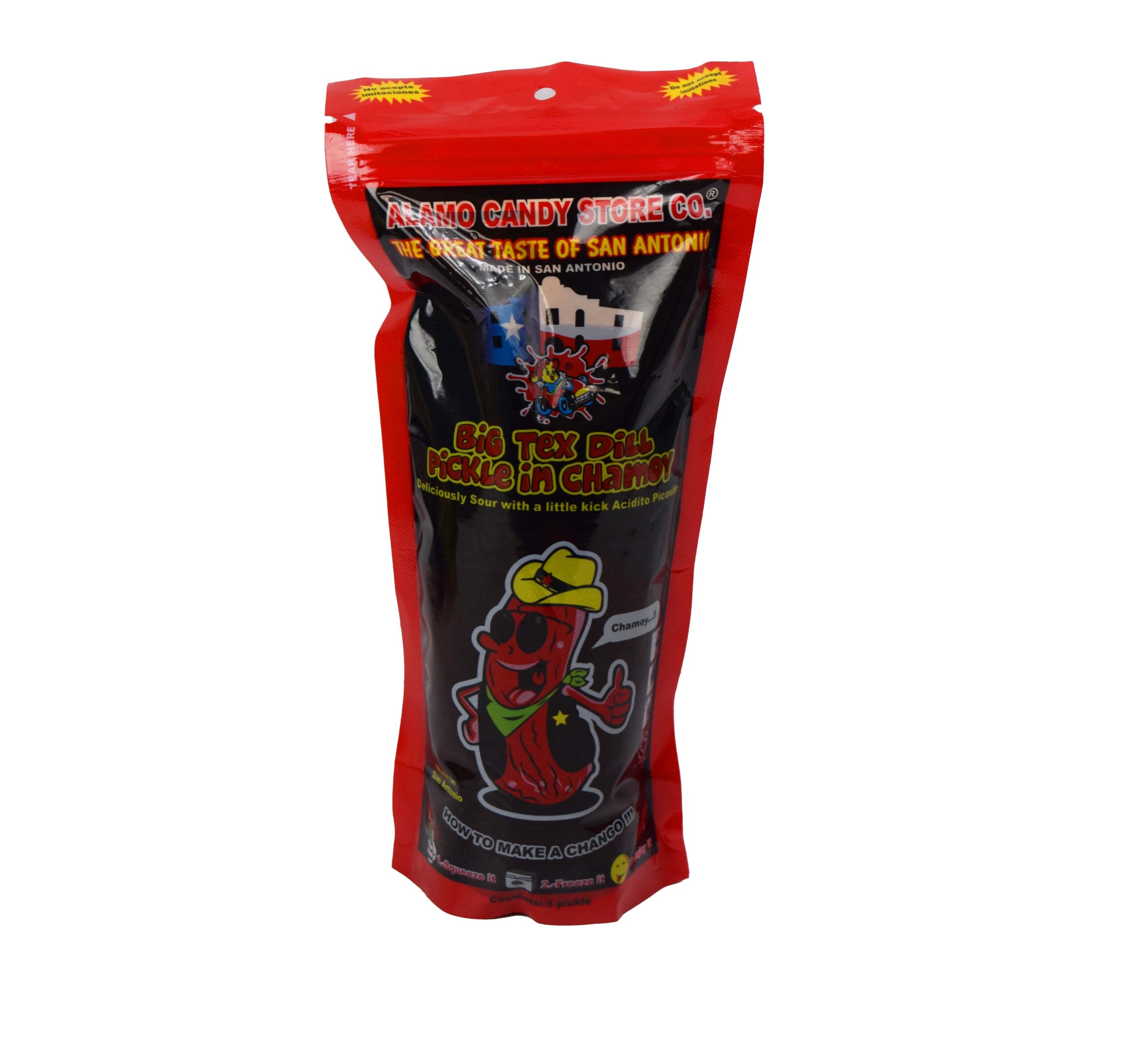 Alamo Candy – Big Tex Dill Pickle In Chamoy