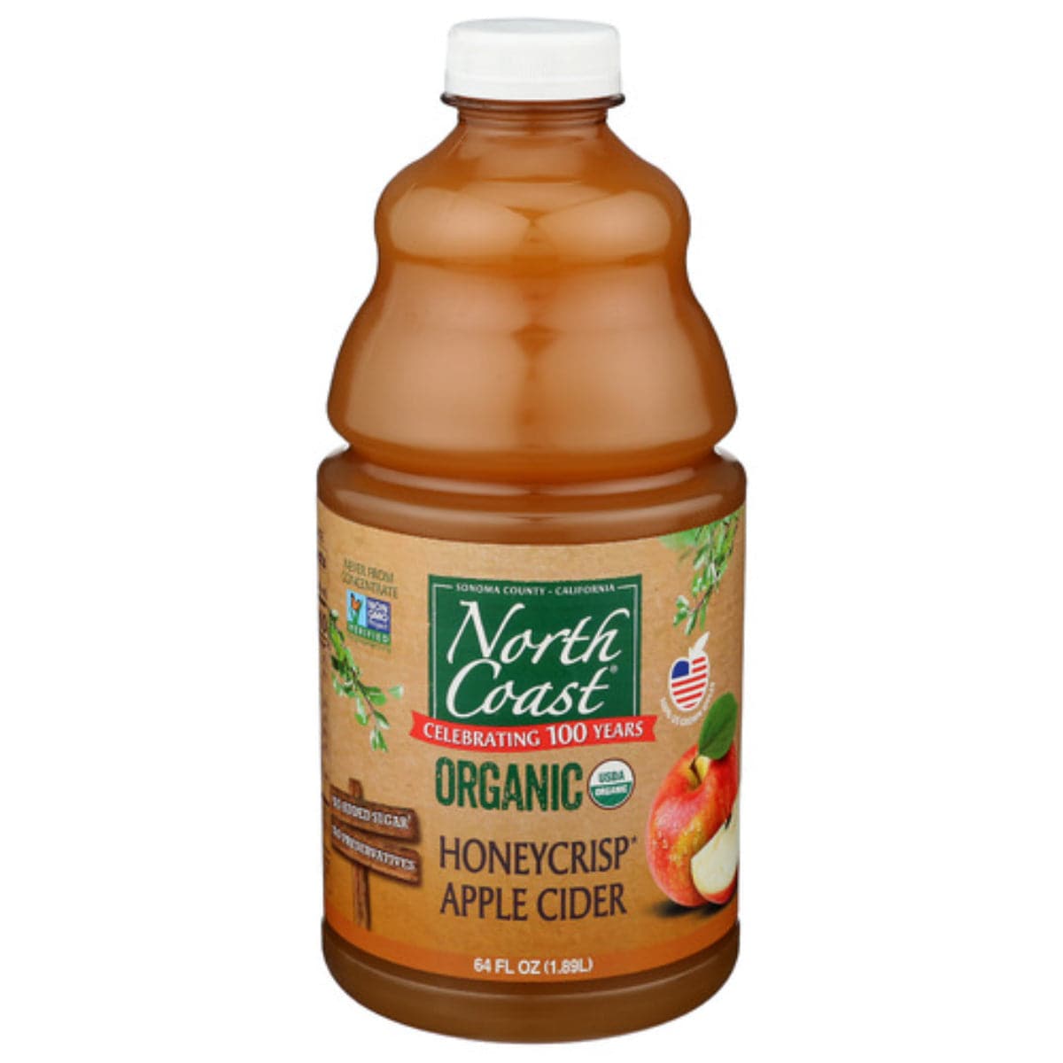 North Coast – Organic Honeycrisp Apple Cider 64 FO – Pack of 8