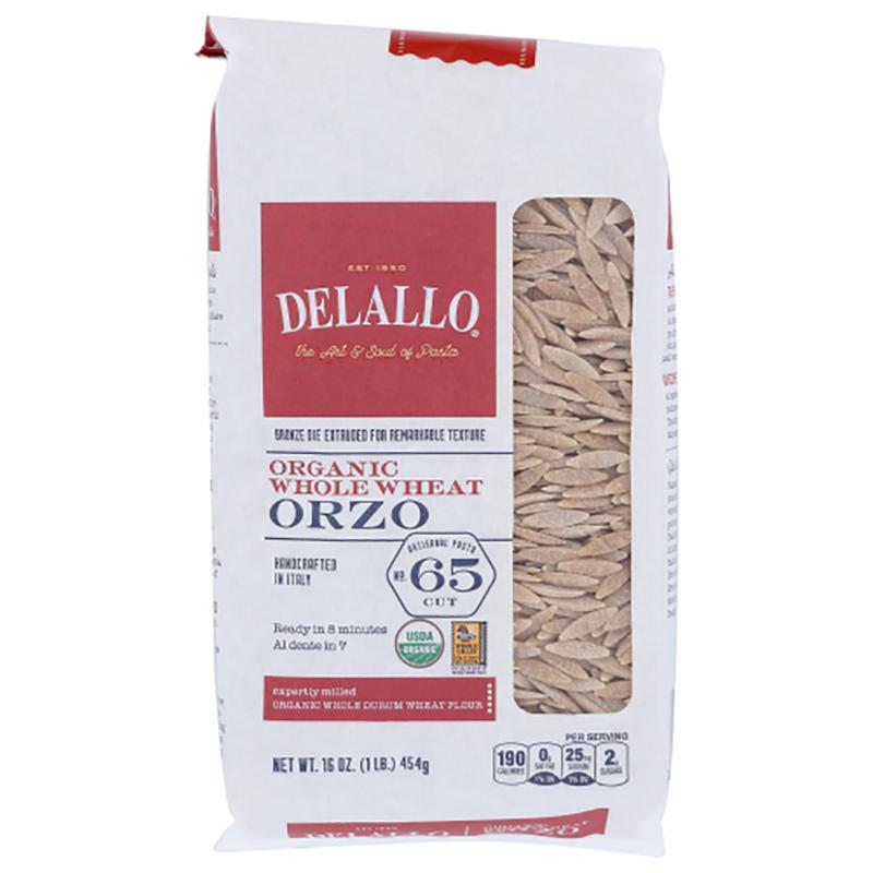 Delallo – Pasta Whole Wheat Orzo, 16oz