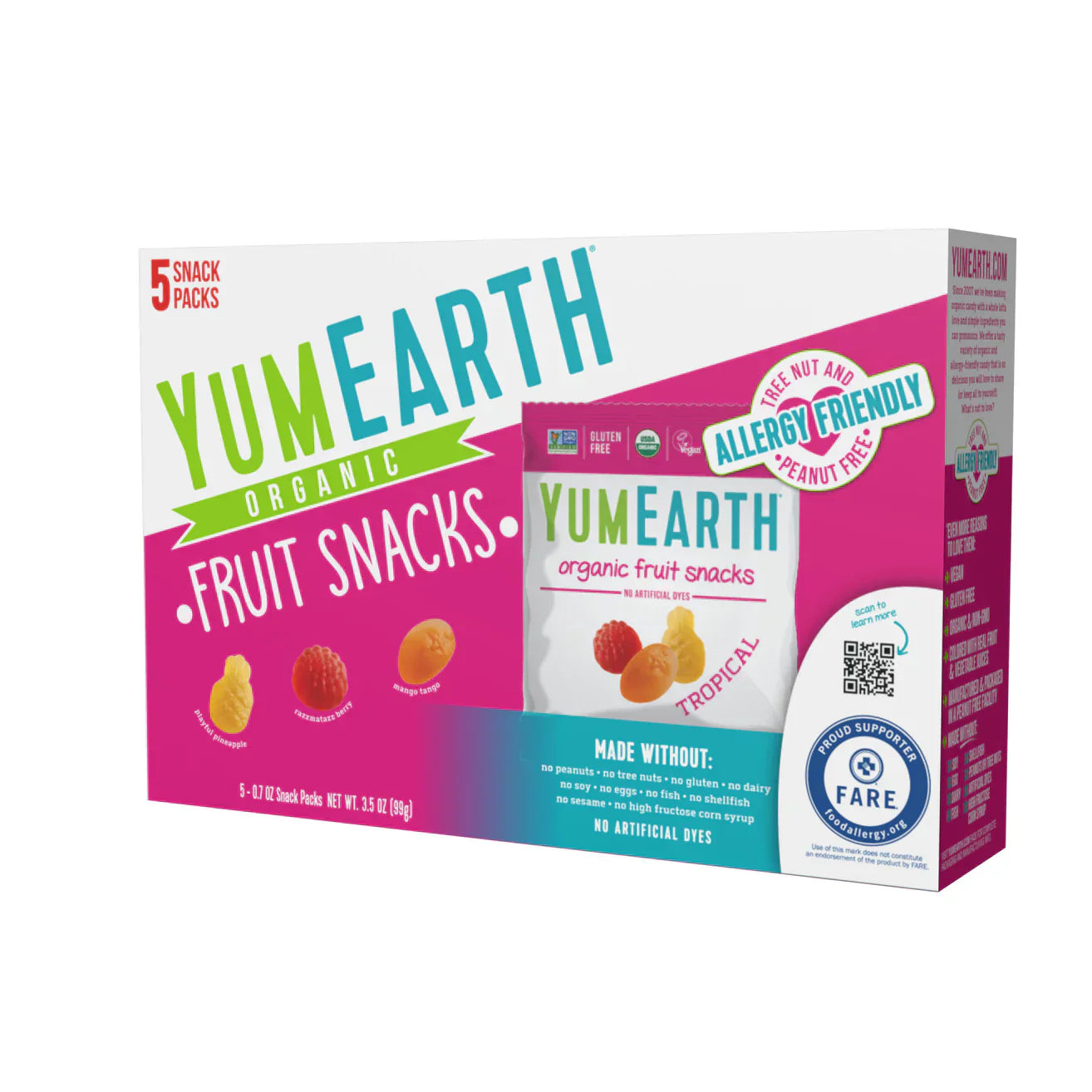 YumEarth – Fruit Snack Trop Org 3.5 Oz – Pack Of 6