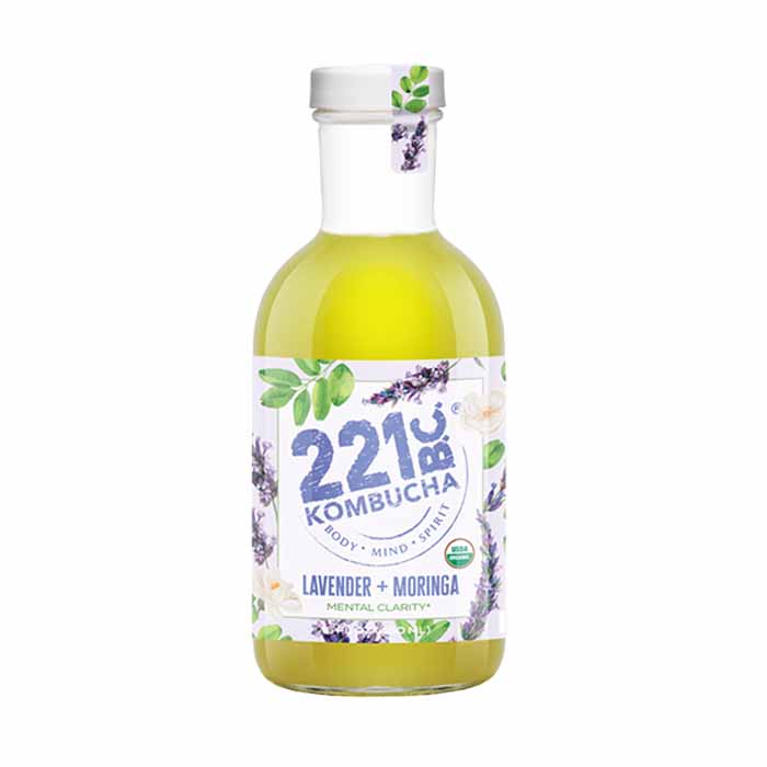 221Bc Kombucha – Kombucha Moringa Lavendar, 16oz | Pack of 6