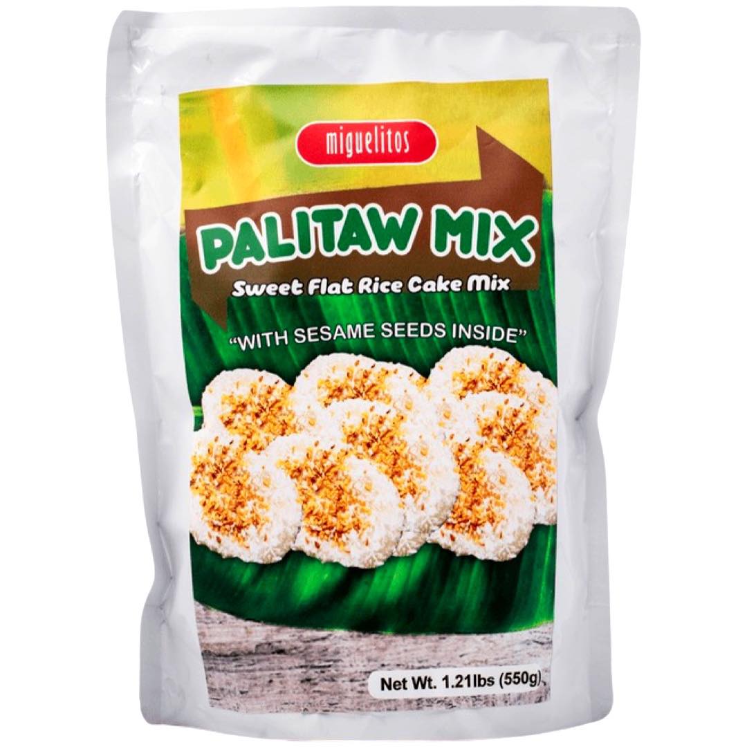 Miguelitos – Palitaw Mix – Sweet Flat Rice Cake Mix with Sesame Seeds Inside – 550 G