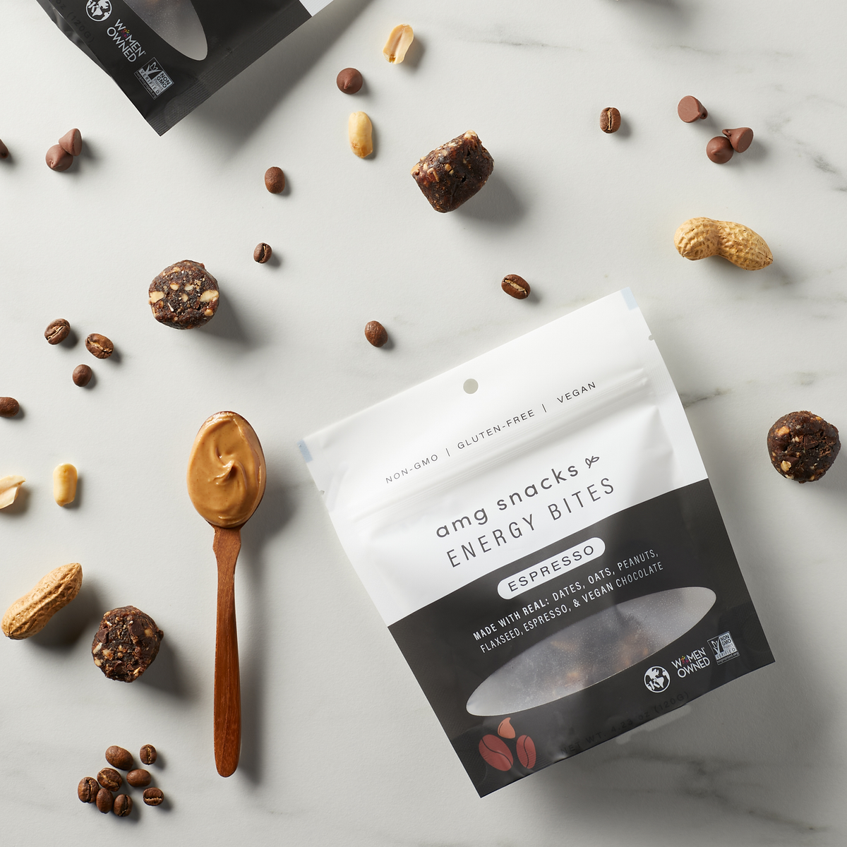 AMG Snacks Espresso Energy Bites Pack – 6 Packs x 4 oz case