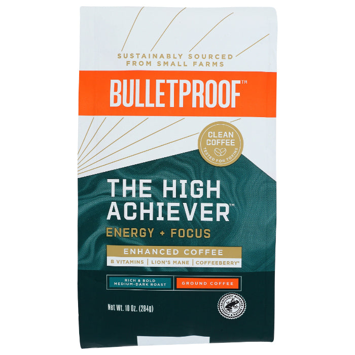 Bulletproof – The High Achiever Ground Coffee, 10 oz | Pack of 6