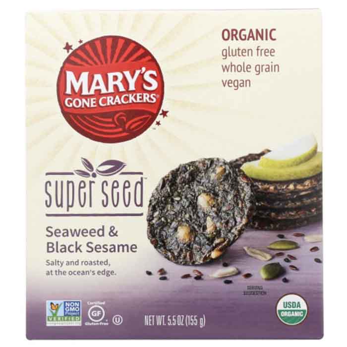 Mary’s Gone Crackers – Super Seed Seaweed & Black Sesame Crackers, 5.5