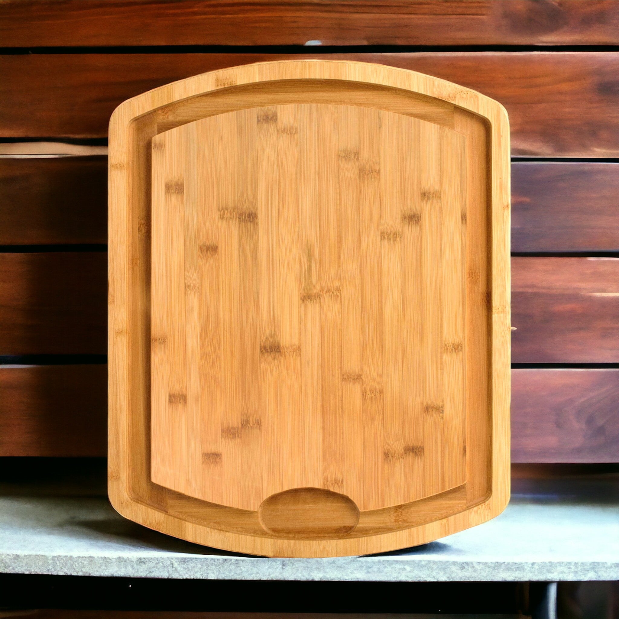 Totally Bamboo – Farmhouse Carver, Bamboo Carving Board with Juice Gro
