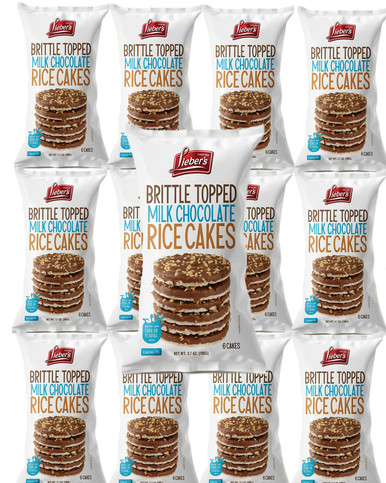 Lieber’s Brittle Topped Milk Chocolate Rice Cakes, 3.7 oz (Pack of 12)