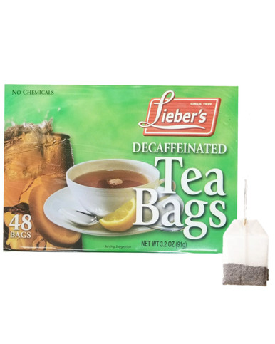 Lieber’s Decaf Tea Bags, Kosher for Passover, 48 Count