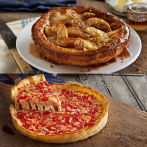 1 Apple Villa Apple Pancake & 1 Lou’s Pizza