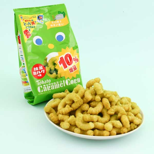 Tohato Caramel Corn Big Package – Matcha Green Tea