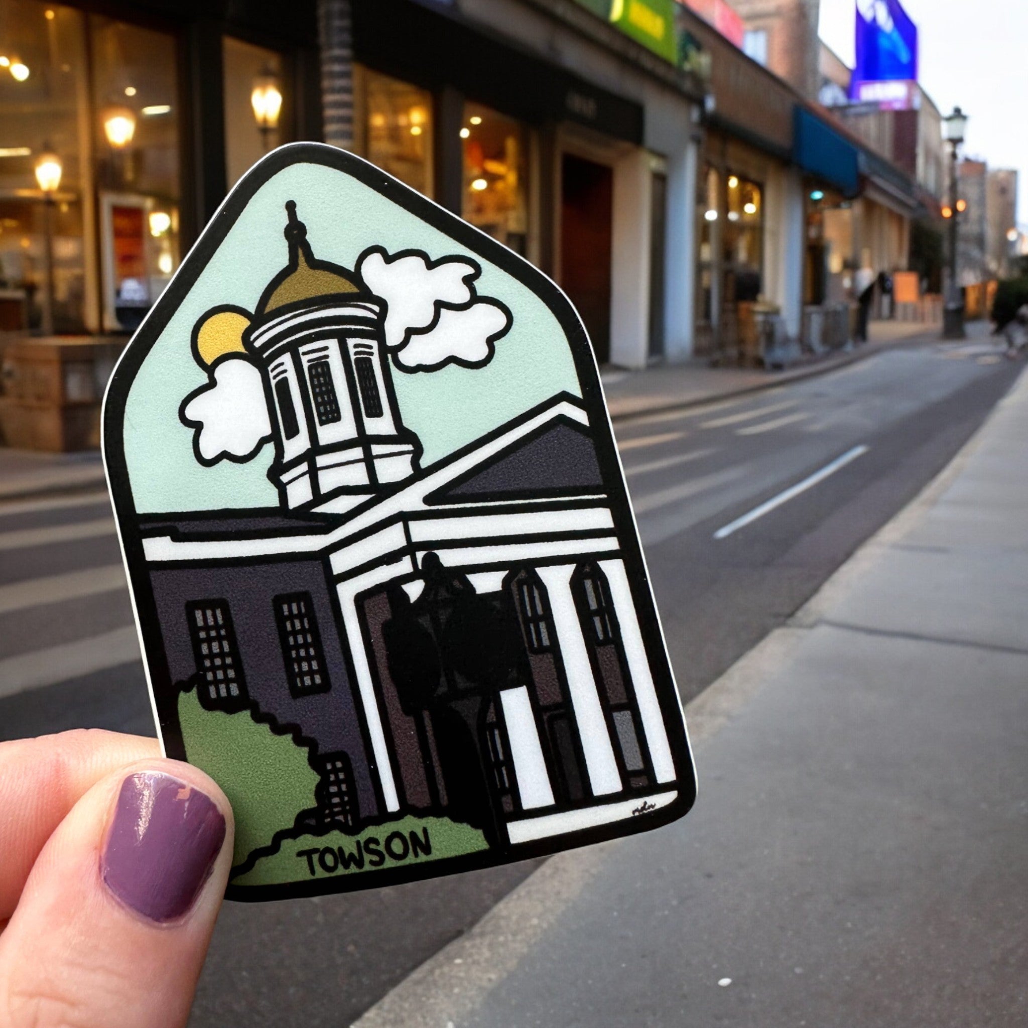 the letters mdn – Towson Maryland Badge Vinyl Sticker