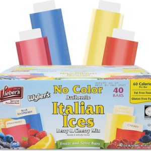 Wyler’s Italian Ice, No Color, Berry & Cherry Mix, Fat Free, 40 Count