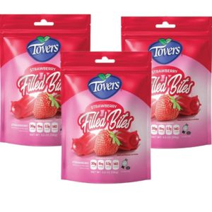 Tovers Strawberry Filled Bites, 5.5 oz (Pack of 3)
