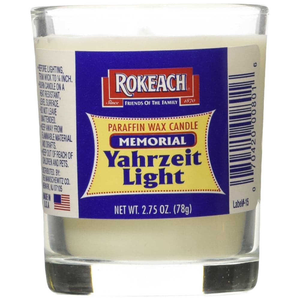 Rokeach – Memorial Yahrzeit Tumbler Candle – 2.75oz