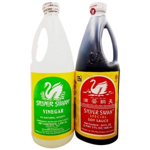 Silver Swan – Vinegar and Soy Sauce Value Pack – 2000 ML (1 Liter Bottle Of Each)