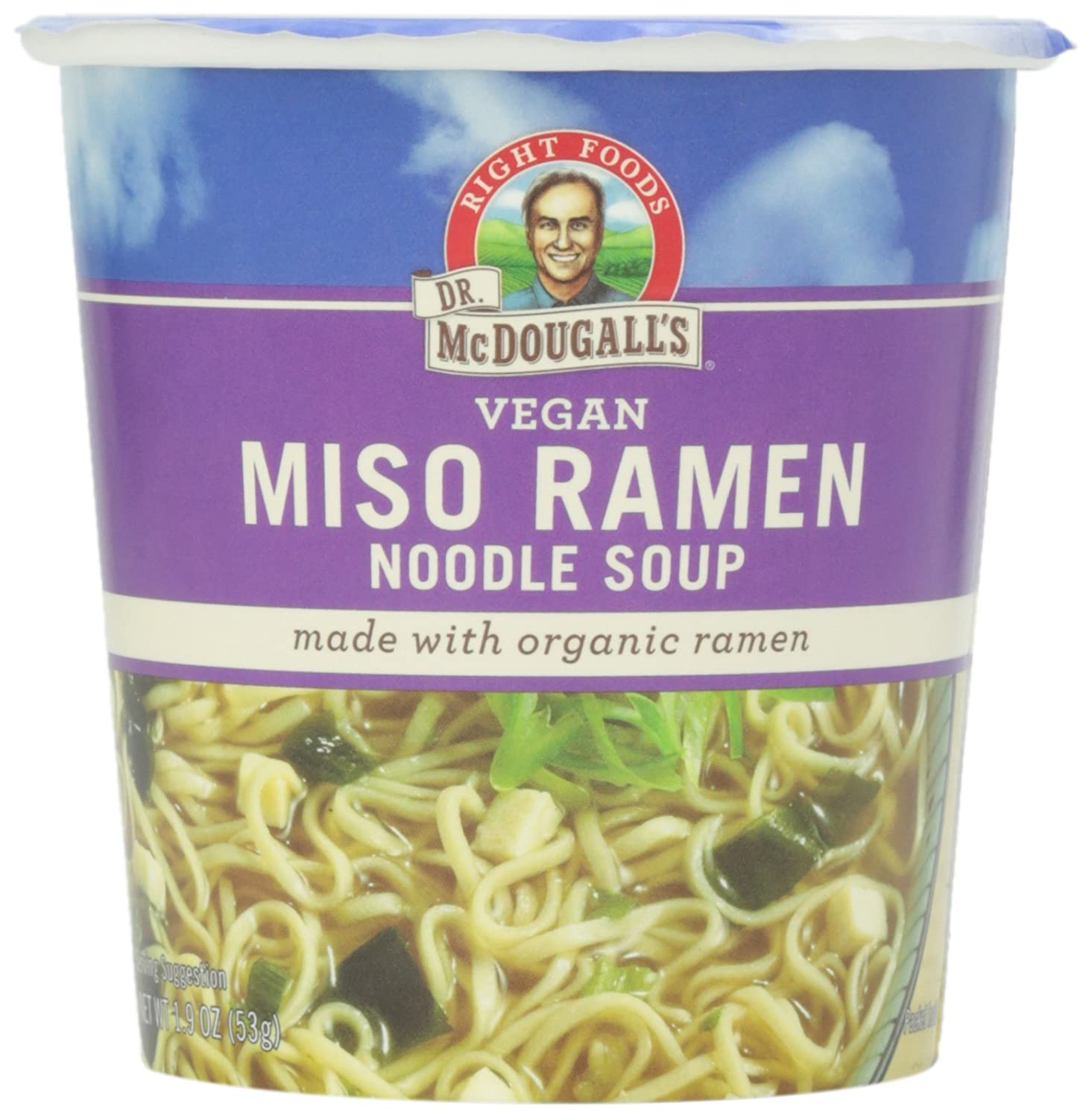 Dr. McDougall’s Vegan Miso Ramen Noodle Soup 1.9 Oz | Pack of 6