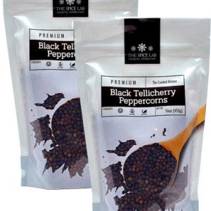 The Spice Lab Whole Black Tellicherry Peppercorns for Grinder Refill, 16 oz (Pack of 2)