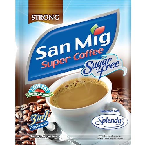 San Mig – Super Coffee – Strong – Sugar Free – 3 in 1 Coffeemix