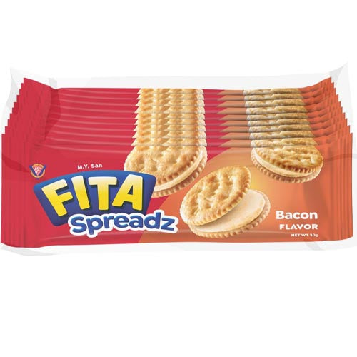 M.Y. San – Fita Spreadz – Cracker Sandwich – Bacon Flavor – 15 Pack – 375 G