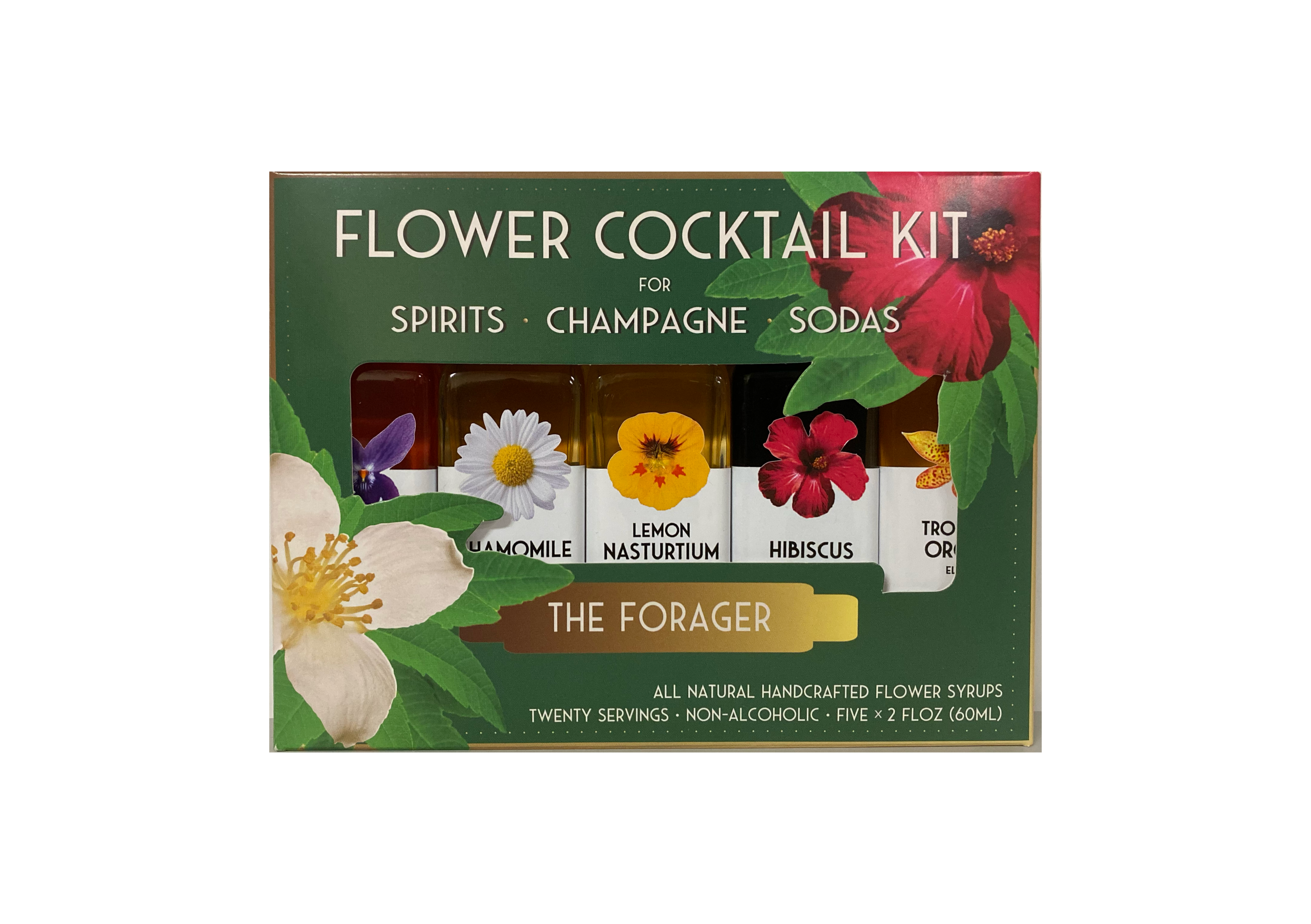 Floral Elixir Co. – The Forager Cocktail Kit. 5-Pack Flower Syrups.
