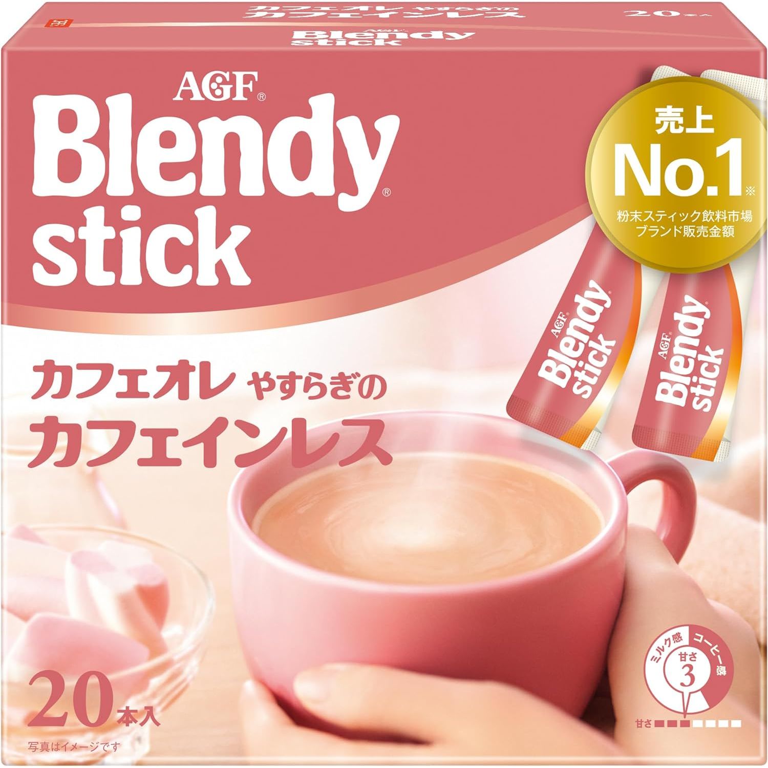 AGF Blendy Stick Cafe au Lait Yasuragi no Caffeinated 20 Stick Made in JAPAN – Tokyo Sakura Mall