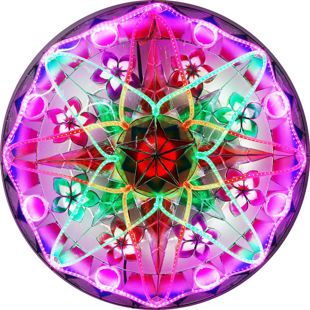 Philippines Christmas Capiz Parol Lantern Star (Tala) – Green/ Red/ Purple- Size 24