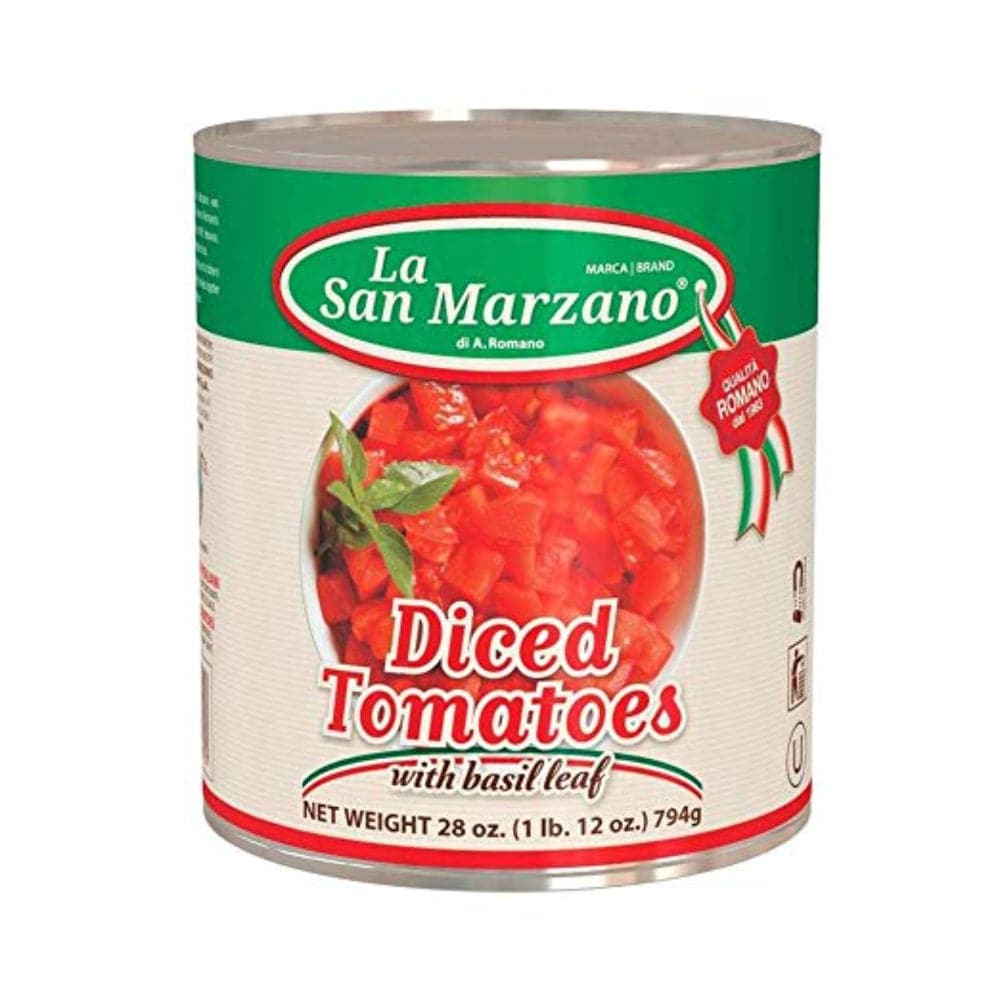 La San Marzano – Organic Diced Tomatoes with Basil Leaf, 28 Oz