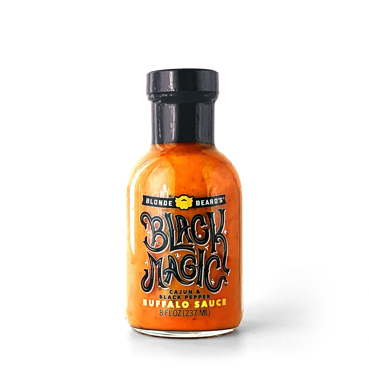 Blonde Beard’s Black Magic Buffalo Sauce bottle – 12 bottles x 8 oz case