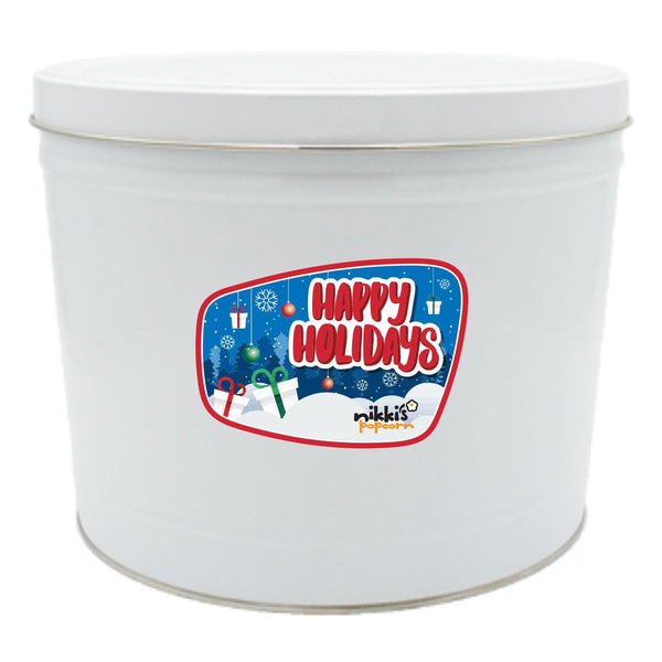 2 Gal Happy Holidays Popcorn Gift Tin