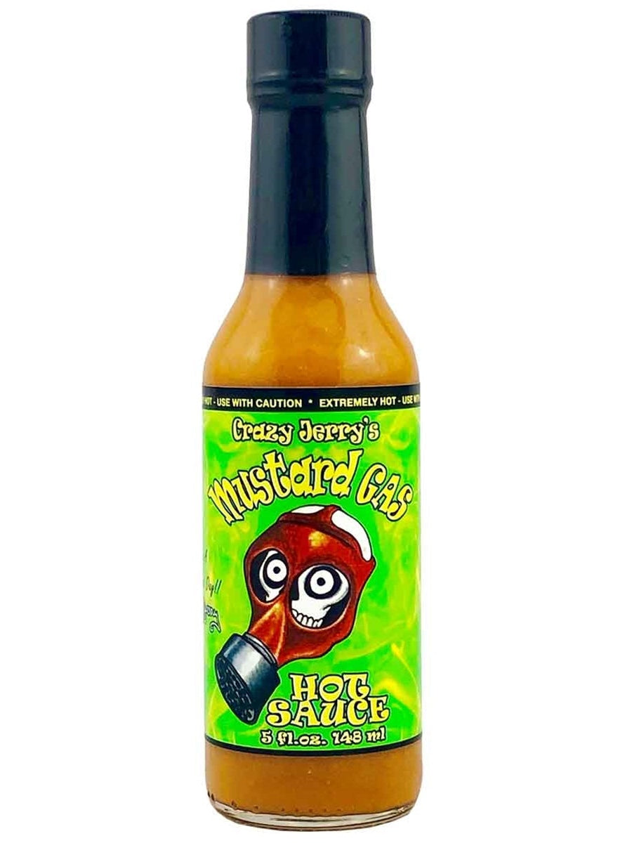 Hot Sauce Crazy Jerrys Mustard Gas 5 oz Heat 10+++Extract