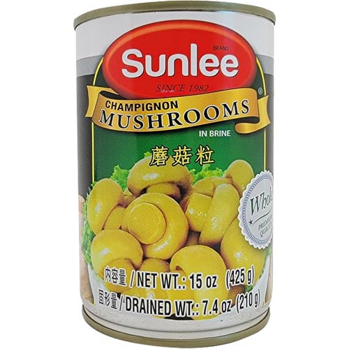 Sunlee Brand – Champignon Mushrooms in Brine – 15 OZ