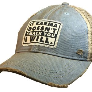 Vintage Life – If Karma Doesn’t Smack You I Will Distressed Trucker Ca
