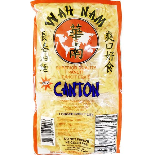 Wah Nam – Fresh Canton – Superior Quality Pancit – Cooked Chinese Noodles- Ready for Stir Fry -14 OZ