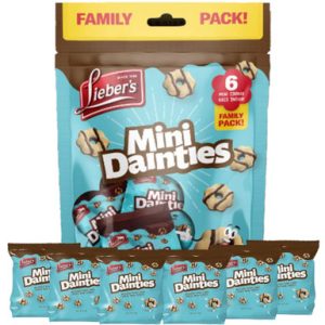 Lieber’s Mini Dainties Family Pack, Chocolate Fudge Lined Crispy Cookies, 6 Individual Bags