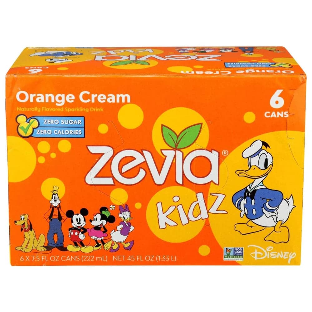 Zevia – Kidz Orange Cream Zero Calorie Soda 45 FO – (Pack of 4)