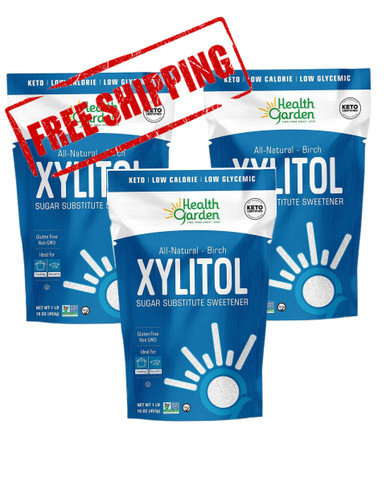 Health Garden Real Birch Xylitol, 1 lb. (Pack of 3) – FREE Shipping