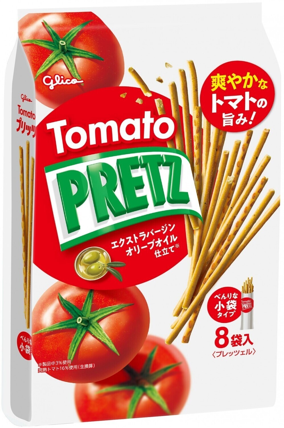 Glico “PRETZ”, Tomato, 8 mini packs in 1 bag