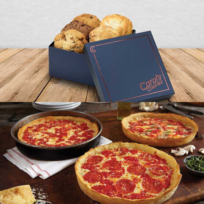 Carol’s Cookies Large Gift Box & 4 Lou’s Pizzas